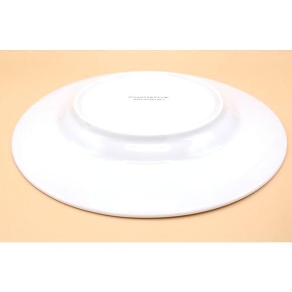 4X Charter Club Salad Plates Grand Buffet Set of 4 Gold 8.5 Inch White Porcelain - Picture 4 of 6